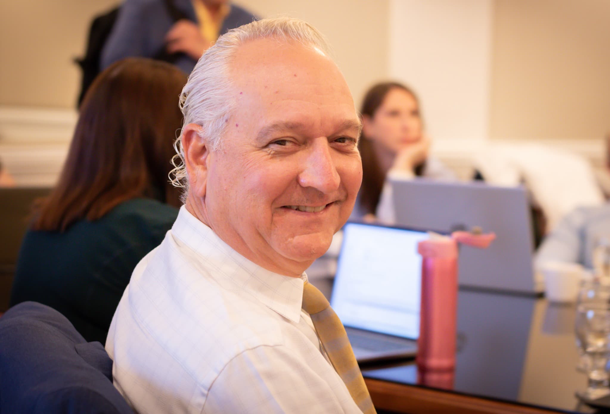 Legal professional participating in an expert session