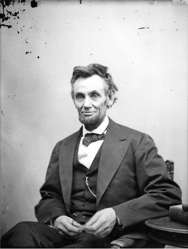 Abraham Lincoln portrait in black and white